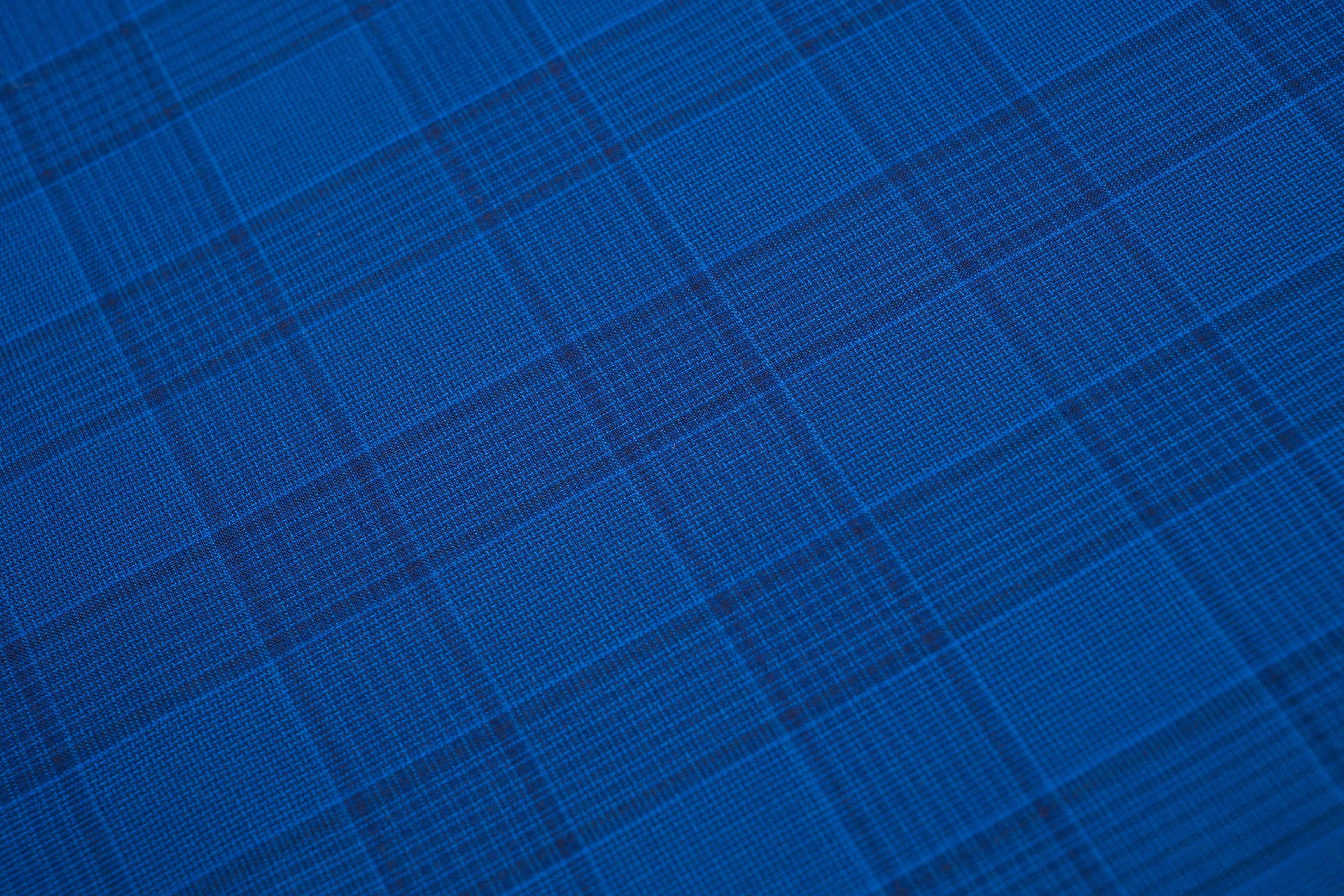 Vintage Summer Jacket Fabric Blue on Blue Check 100% Wool 2.6m 220gr