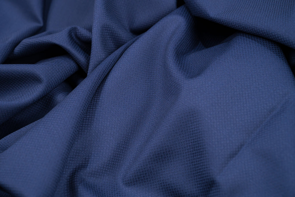 Fratelli Tallia di Delfino Blue Summer Jacket Fabric Birdseye Wool 1.8m 220gr
