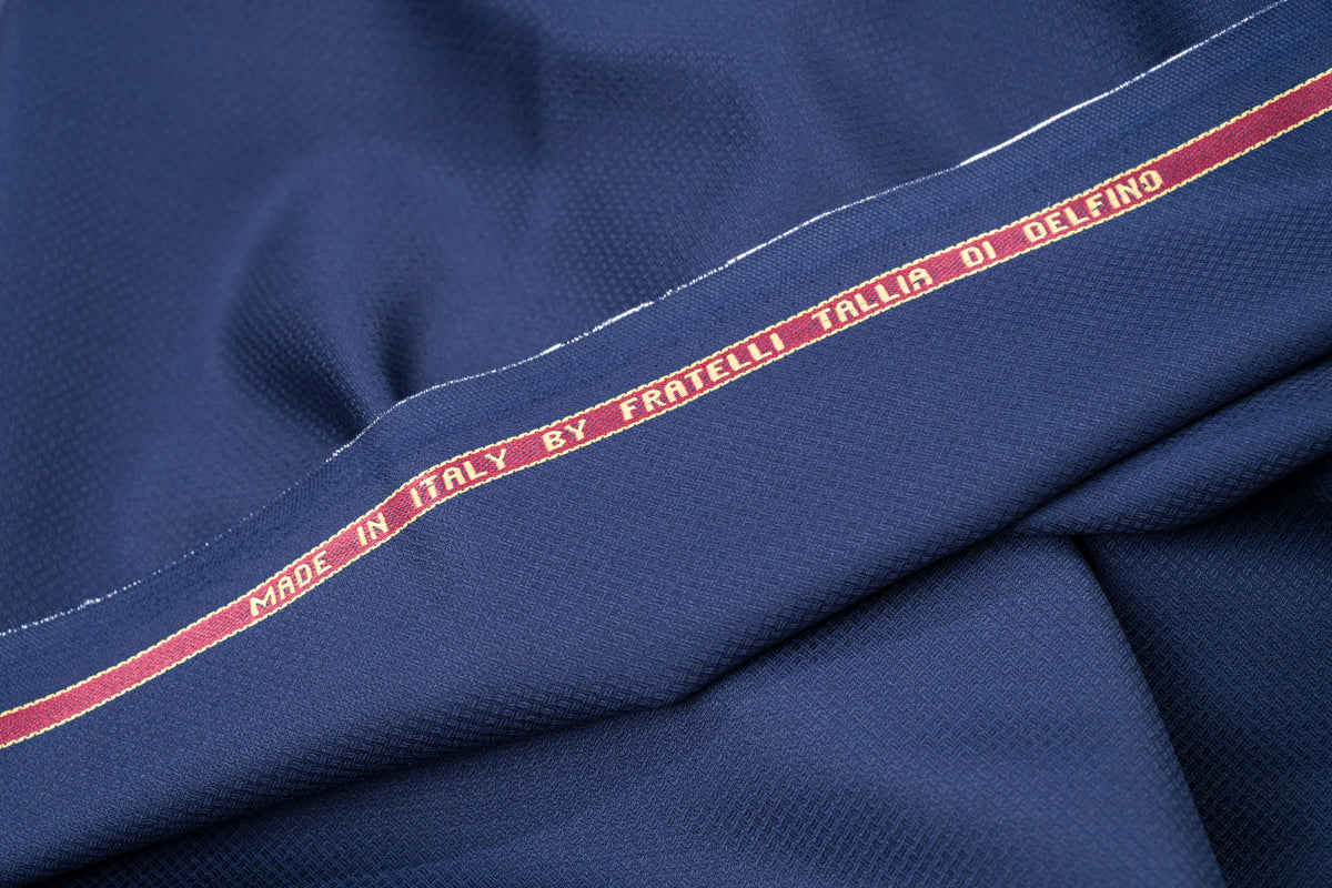 Fratelli Tallia di Delfino Blue Summer Jacket Fabric Birdseye Wool 1.8m 220gr