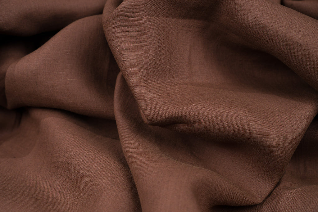 Ermenegildo Zegna Linen Cotton Fabric Brown 180g Luxury Italian Summer Cloth