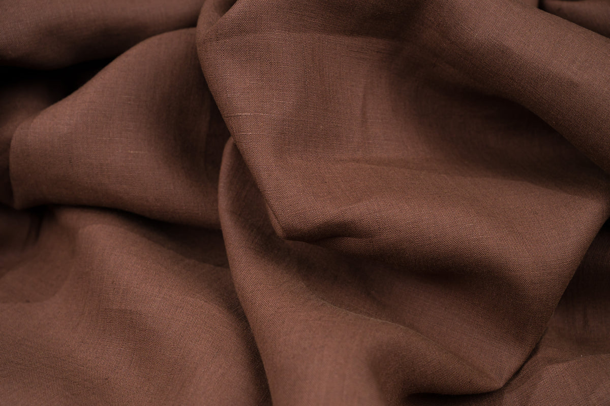 Ermenegildo Zegna Linen Cotton Fabric Brown 180g Luxury Italian Summer Cloth