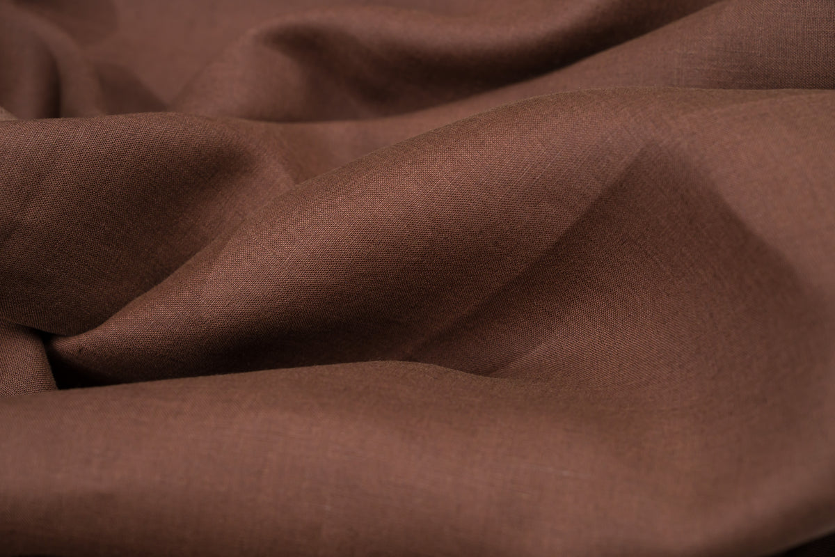 Ermenegildo Zegna Linen Cotton Fabric Brown 180g Luxury Italian Summer Cloth