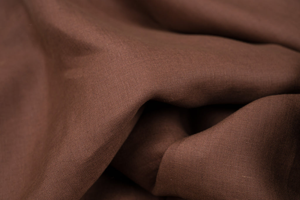 Ermenegildo Zegna Linen Cotton Fabric Brown 180g Luxury Italian Summer Cloth