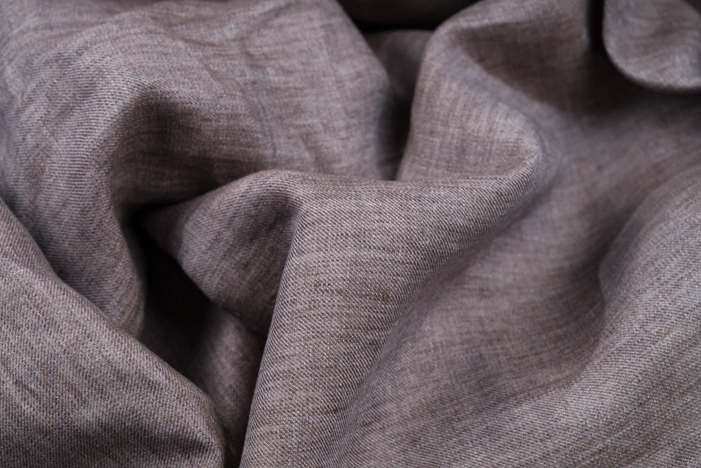 Ermenegildo Zegna Linen Cotton Fabric Taupe Beige Luxury Italian Suiting