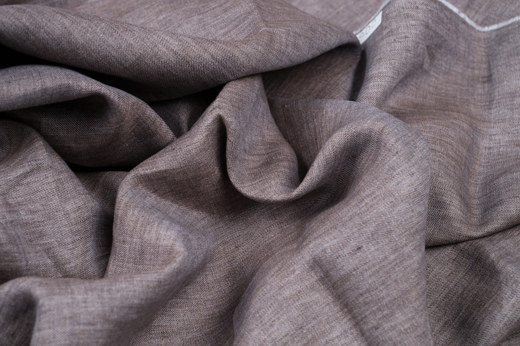 Ermenegildo Zegna Linen Cotton Fabric Taupe Beige Luxury Italian Suiting