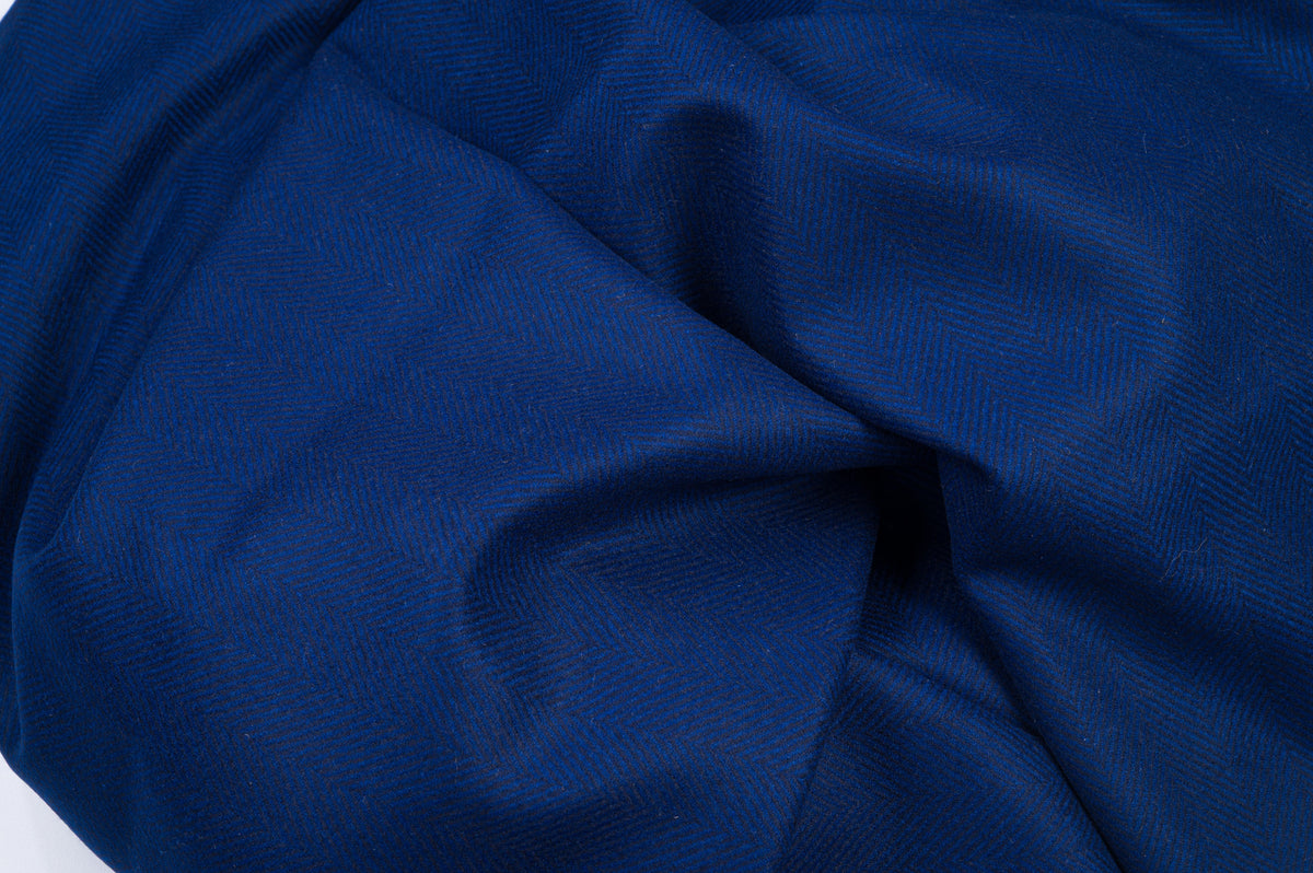 Vintage Blue Herringbone Fabric – 1.25 m – 90% WO / 10% WS – 500 gr
