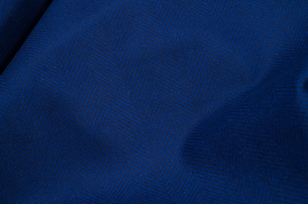 Vintage Blue Herringbone Fabric – 1.25 m – 90% WO / 10% WS – 500 gr