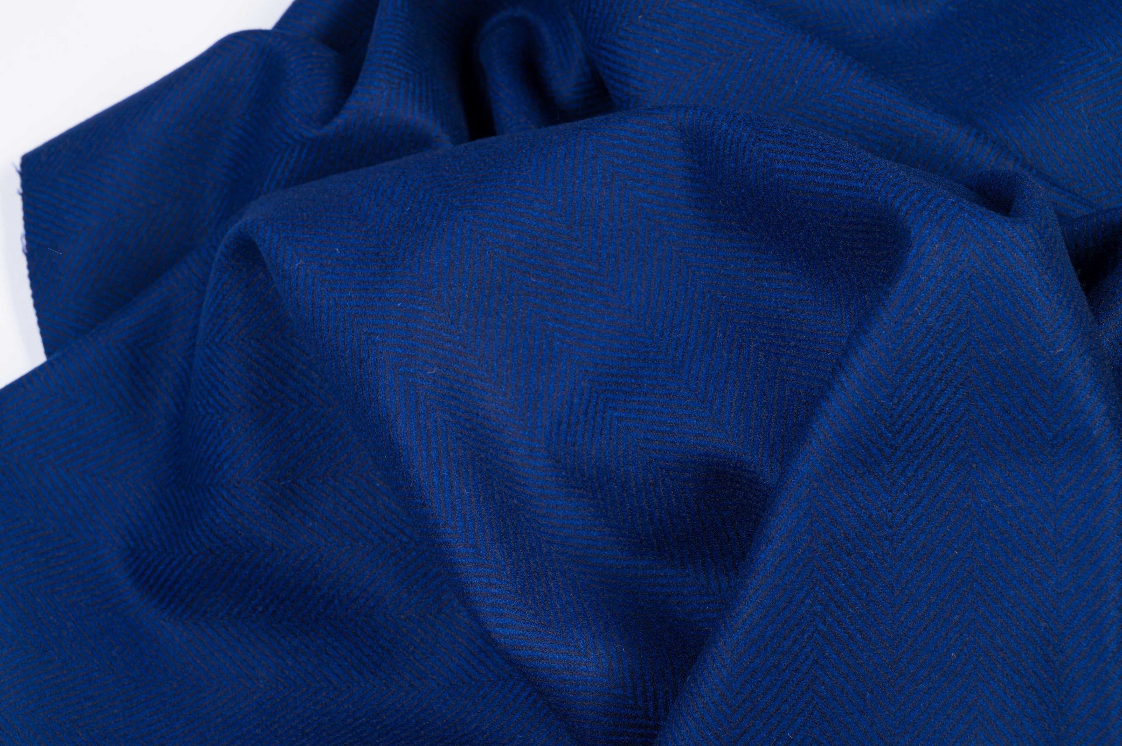 Vintage Blue Herringbone Fabric – 1.25 m – 90% WO / 10% WS – 500 gr