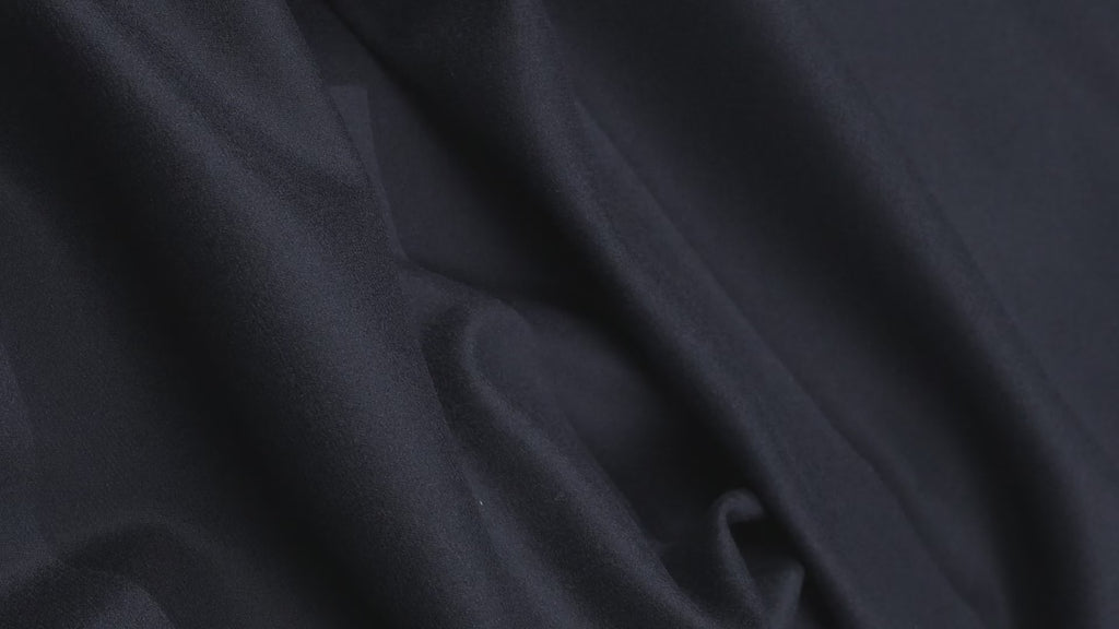 Premium Black Wool Flannel