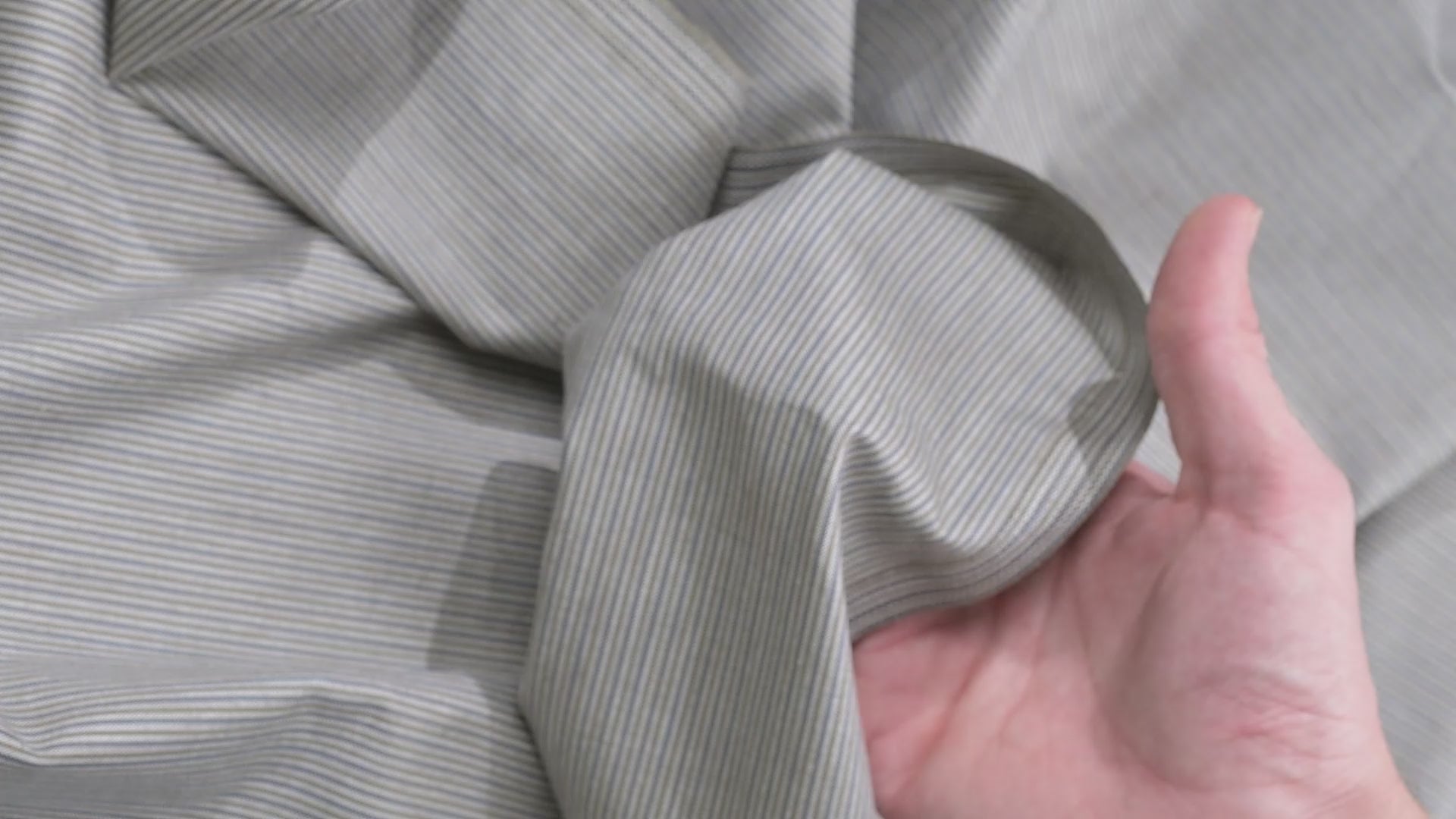 Vintage Silk & Cotton Suiting - 3m - 230g - Luxury Light Blue/Beige Stripe