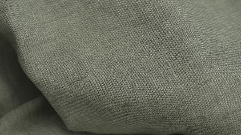 Luxury 100% Linen Shirt Fabric Olive Green 140g 2.2m Total (2 Cuts: 1m + 1.2m)