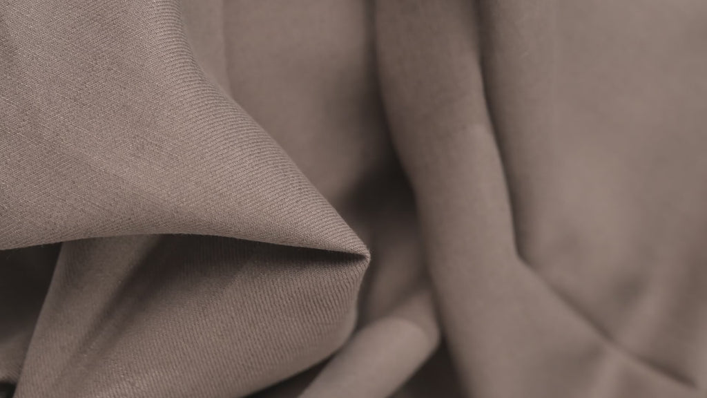 Luxury Linen Cotton Trouser Fabric Taupe Brown 220g 1.6m For Bespoke Chinos