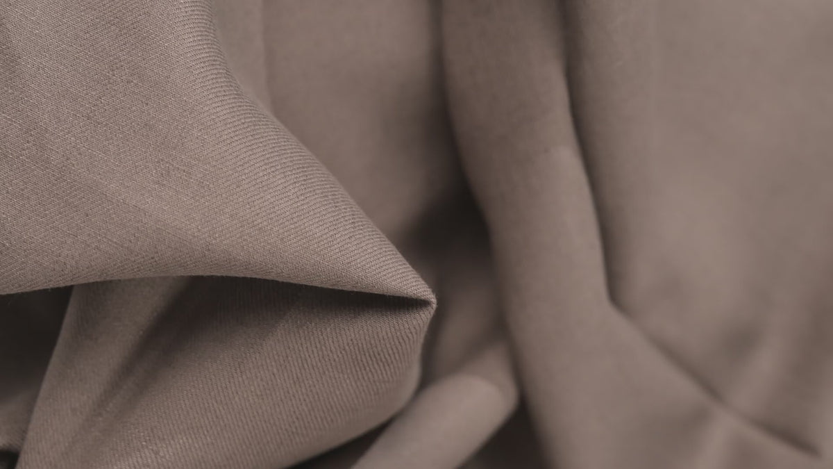 Luxury Linen Cotton Trouser Fabric Taupe Brown 220g 1.6m For Bespoke Chinos