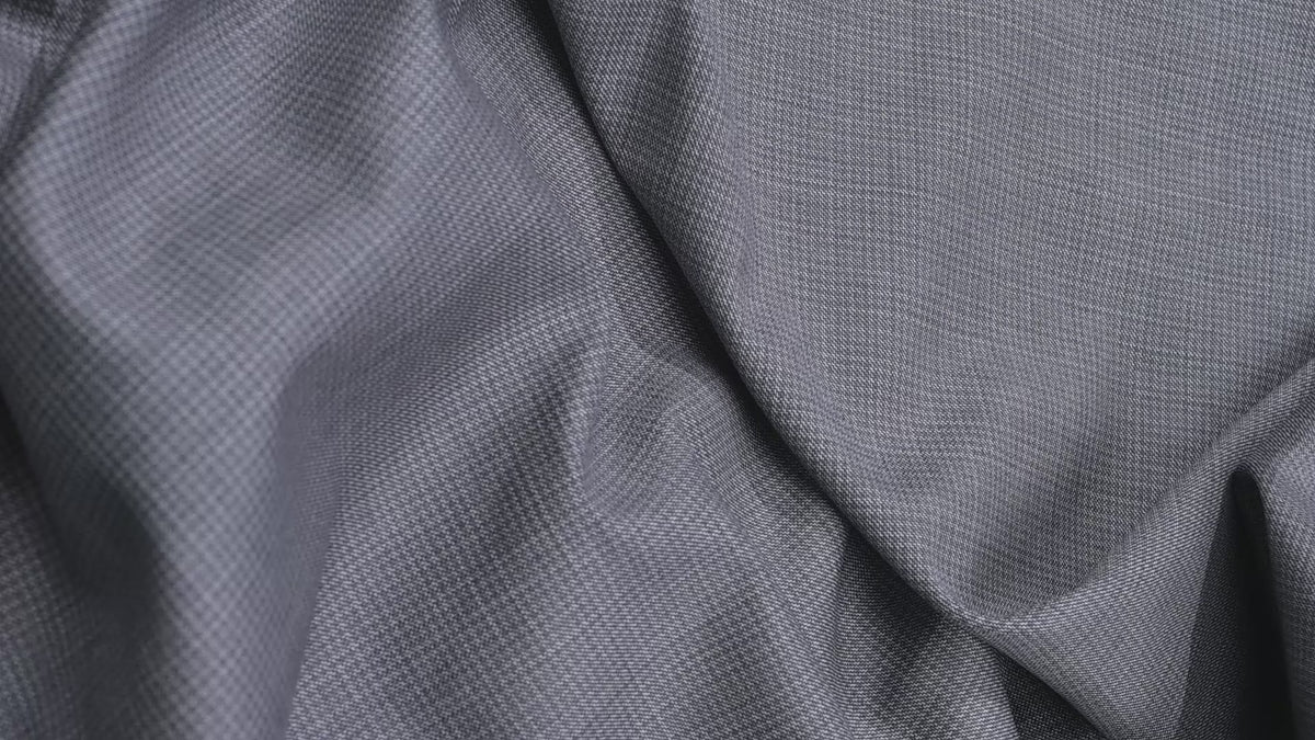 Vintage Grey Houndstooth Wool - 100% Virgin Wool - 260g - Classic Pied de poule