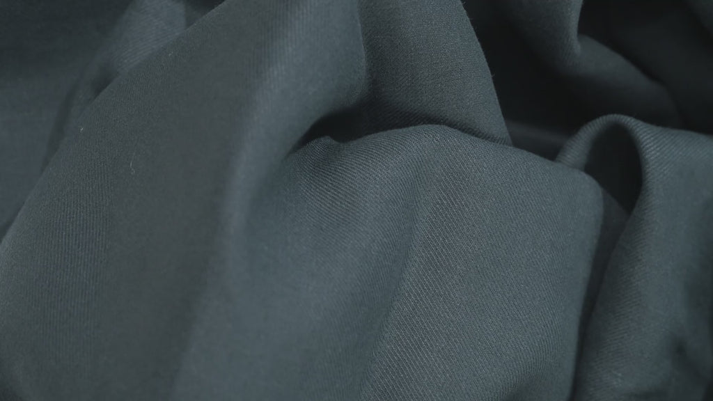 Luxury Linen Cotton Trouser Fabric Petrol Teal Blue Twill 240g 1.4m Bespoke