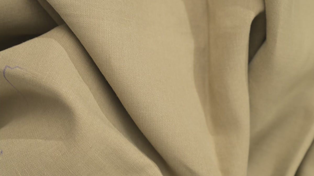 Luxury Linen Cotton Trouser Fabric Sand Beige 270g 2.3m Bespoke Chinos