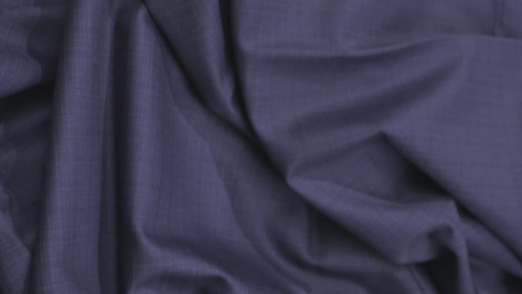 Vintage 100% Wool - 230g - Intense Blue Micro-Check Suiting - Summer Weight