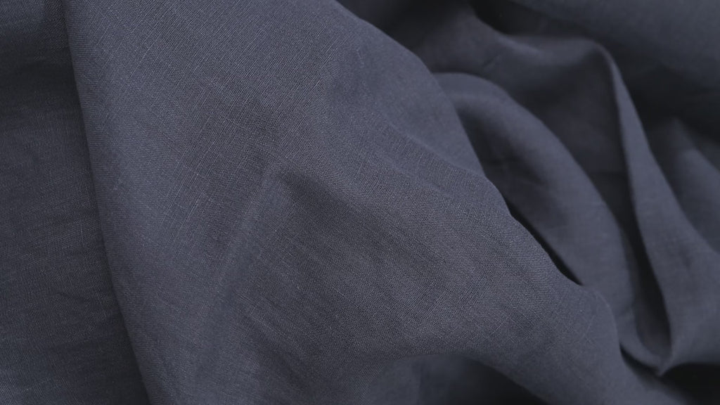 Luxury 100% Linen Shirt Fabric Navy Blue 140g 1.5m For Bespoke Shirt Italy