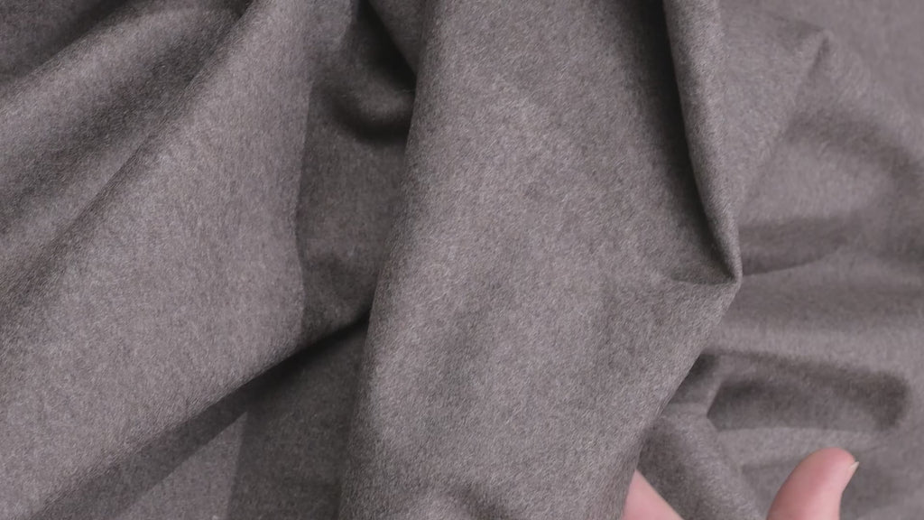 100% Pure Cashmere Fabric 450g Luxury Coat Weight Taupe Melange