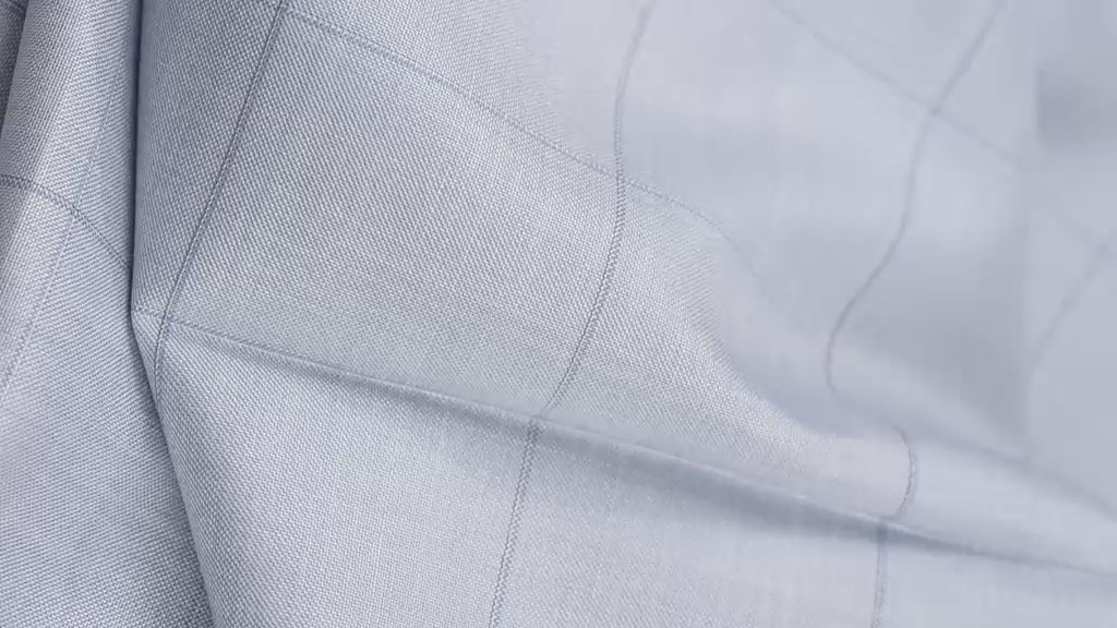 Vintage Wool Silk Summer Jacket Fabric Sky Blue Blue Check 2.4m 220gr