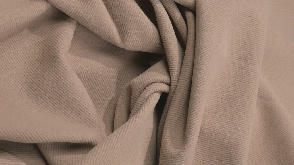 Vintage 100% Wool Jacketing - 2.8m - 380g - Heavyweight Camel Beige Twill Cloth