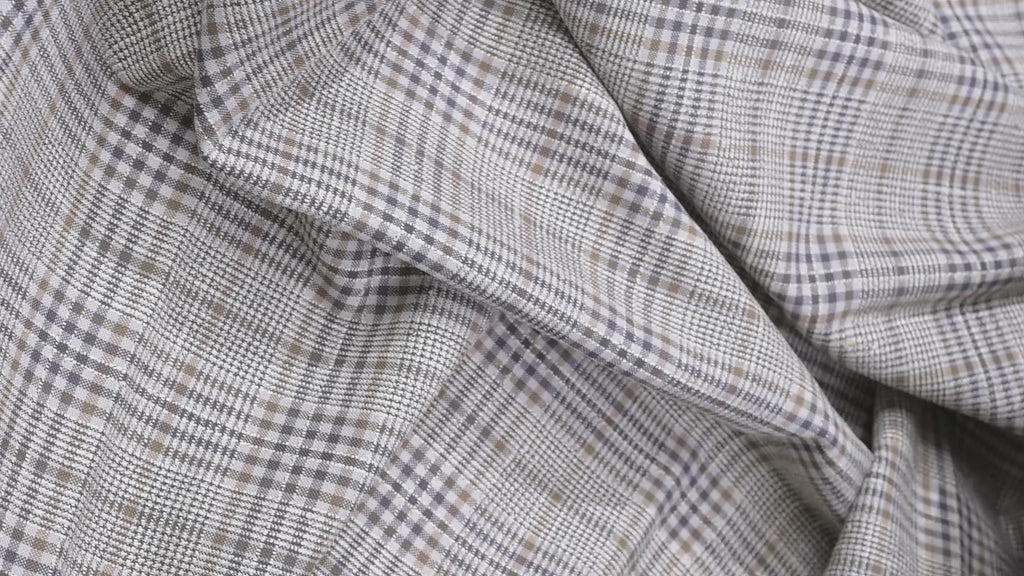 Vintage 100% Wool Jacketing - 1.8m - 250g - Glen Plaid Prince of Wales with Gold