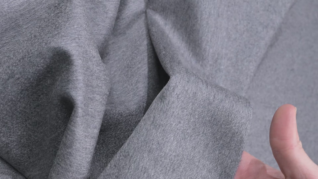 100% Pure Cashmere Fabric 450g Luxury Coat Weight Grey Made in Italy