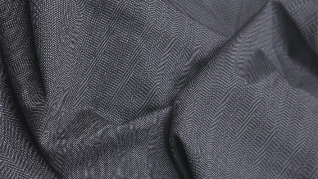 Vintage Wool Suiting - 3m - 100% Virgin Wool - 250g - Herringbone w/ Red Stripe